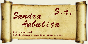 Sandra Ambulija vizit kartica